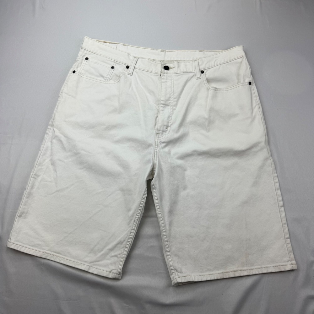 Levi's 569 Loose Straight Shorts Mens 38 White Denim Baggy 35569-0211